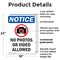 Signmission No Photos Or Video Allowed, 18 in W x Rectangle, Plastic OS-2PACK-NS-P-1824-V-14753 - alternate 4